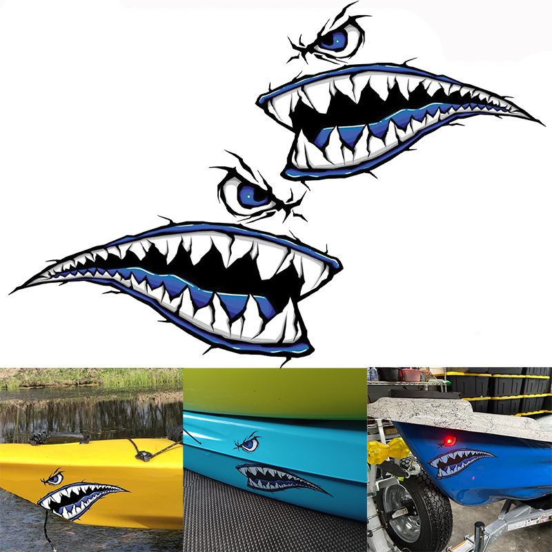 2PCS Shark Teeth Mouth Boat St - Fishing Boat Trailer บทวิจารณ์และราคา