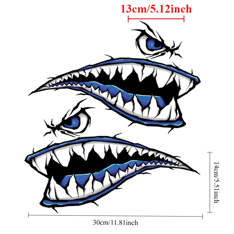 2PCS Shark Teeth Mouth Boat St - Fishing Boat Trailer บทวิจารณ์และราคา